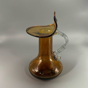Vintage Amber Jack In Pulpit vase with handle